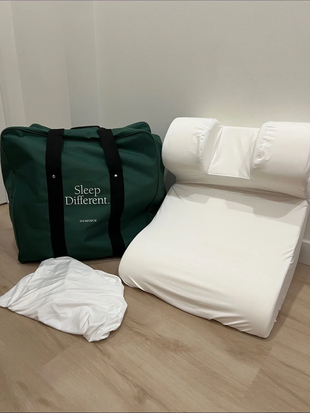 The Snorinator® Pillow, Travel Bag and Two Pillowcases